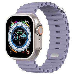 Ocean Buckle Silicone Watch Band For Apple Watch Ultra 49mm / Series 8&7 45mm / SE 2&6&SE&5&4 44mm(Lavender)