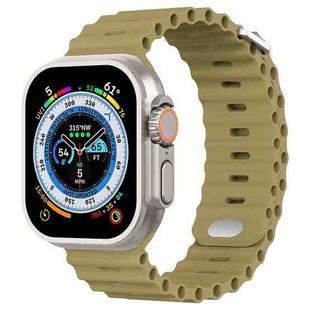Ocean Buckle Silicone Watch Band For Apple Watch Ultra 49mm / Series 8&7 45mm / SE 2&6&SE&5&4 44mm(Olive)