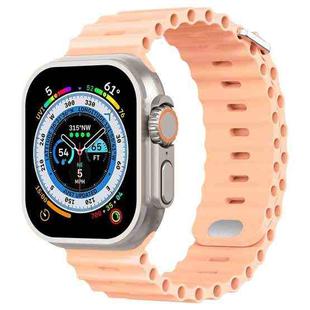 Ocean Buckle Silicone Watch Band For Apple Watch Ultra 49mm / Series 8&7 45mm / SE 2&6&SE&5&4 44mm(Hami Melon)
