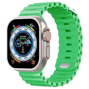 Ocean Buckle Silicone Watch Band For Apple Watch Ultra 49mm / Series 8&7 45mm / SE 2&6&SE&5&4 44mm(Bright Green)