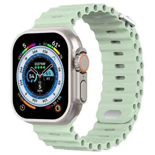Ocean Buckle Silicone Watch Band For Apple Watch Ultra 49mm / Series 8&7 45mm / SE 2&6&SE&5&4 44mm(Mineral Green)