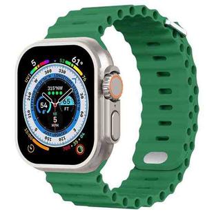 Ocean Buckle Silicone Watch Band For Apple Watch Ultra 49mm / Series 8&7 45mm / SE 2&6&SE&5&4 44mm(Emerald Green)