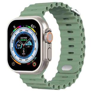 Ocean Buckle Silicone Watch Band For Apple Watch Ultra 49mm / Series 8&7 45mm / SE 2&6&SE&5&4 44mm(Pine Green)