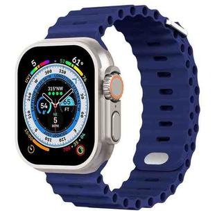 Ocean Buckle Silicone Watch Band For Apple Watch Ultra 49mm / Series 8&7 45mm / SE 2&6&SE&5&4 44mm(Midnight Blue)
