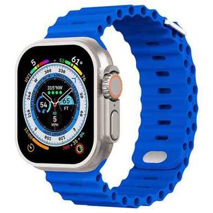 Ocean Buckle Silicone Watch Band For Apple Watch Ultra 49mm / Series 8&7 45mm / SE 2&6&SE&5&4 44mm(Royal Blue)