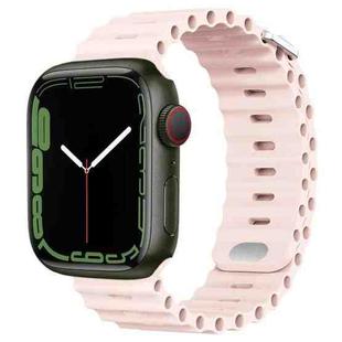 Ocean Buckle Silicone Watch Band For Apple Watch Series 8&7 41mm / SE 2&6&SE&5&4 40mm / 3&2&1 38mm(Chalk Pink)