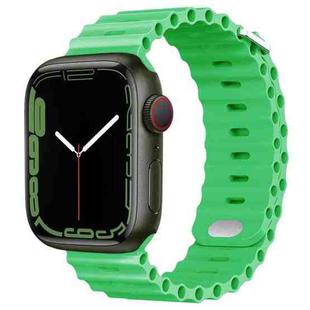 Ocean Buckle Silicone Watch Band For Apple Watch Series 8&7 41mm / SE 2&6&SE&5&4 40mm / 3&2&1 38mm(Bright Green)