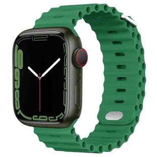 Ocean Buckle Silicone Watch Band For Apple Watch Series 8&7 41mm / SE 2&6&SE&5&4 40mm / 3&2&1 38mm(Emerald Green)
