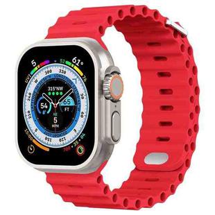 Ocean Buckle Silicone Watch Band For Apple Watch Series 8&7 41mm / SE 2&6&SE&5&4 40mm / 3&2&1 38mm(Red)