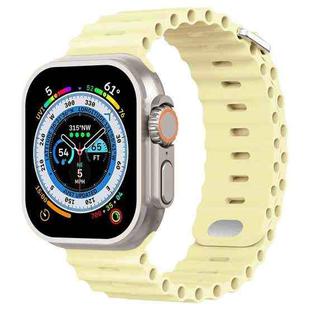Ocean Buckle Silicone Watch Band For Apple Watch Series 8&7 41mm / SE 2&6&SE&5&4 40mm / 3&2&1 38mm(Milk Yellow)