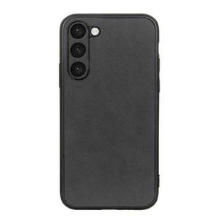 For Samsung Galaxy S23+ 5G Accurate Hole Two-color Calf Texture PU Phone Case(Black)