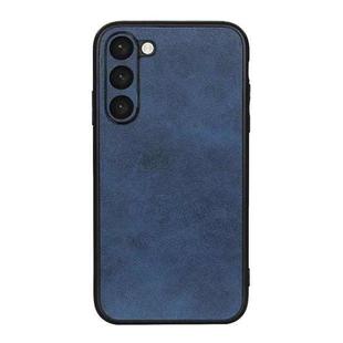 For Samsung Galaxy S23+ 5G Accurate Hole Two-color Calf Texture PU Phone Case(Blue)