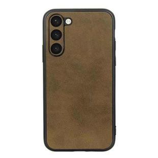 For Samsung Galaxy S23+ 5G Accurate Hole Two-color Calf Texture PU Phone Case(Green)