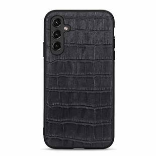 For Samsung Galaxy A14 5G Crocodile Texture Genuine Leather Phone Case(Black)