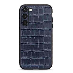 For Samsung Galaxy S23+ 5G Crocodile Texture Genuine Leather Phone Case(Blue)