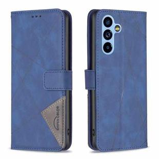 For Samsung Galaxy A54 5G Magnetic Buckle Rhombus Texture Leather Phone Case(Blue)