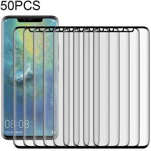 50 PCS 3D Curved Silk-screen PET Frosted Full Coverage Protective Film for Huawei Mate 20 Pro(Black)