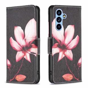 For Samsung Galaxy A54 5G Colored Drawing Pattern Leather Phone Case(Lotus)