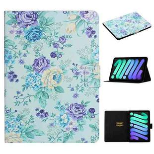 For iPad 10th Gen 10.9 2022 Flower Pattern Flip Leather Smart Tablet Case(Purple Flower)