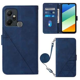For Infinix Smart 6 Plus X6823 Crossbody 3D Embossed Flip Leather Phone Case(Blue)