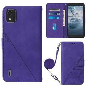 For Nokia C2 2ND Edition Crossbody 3D Embossed Flip Leather Phone Case(Purple)