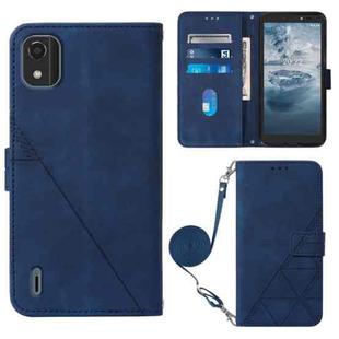For Nokia C2 2ND Edition Crossbody 3D Embossed Flip Leather Phone Case(Blue)