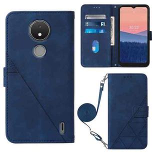 For Nokia C21 Crossbody 3D Embossed Flip Leather Phone Case(Blue)
