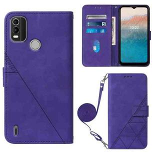 For Nokia C21 Plus Crossbody 3D Embossed Flip Leather Phone Case(Purple)