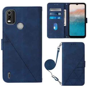 For Nokia C21 Plus Crossbody 3D Embossed Flip Leather Phone Case(Blue)