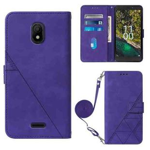 For Nokia C100 Crossbody 3D Embossed Flip Leather Phone Case(Purple)