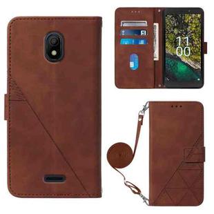 For Nokia C100 Crossbody 3D Embossed Flip Leather Phone Case(Brown)