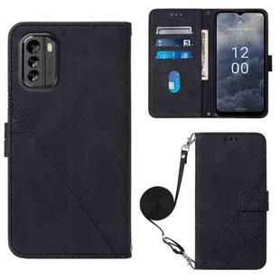 For Nokia G60 5G Crossbody 3D Embossed Flip Leather Phone Case(Black)