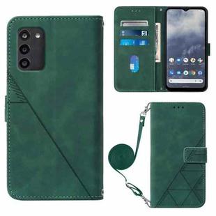 For Nokia G100 Crossbody 3D Embossed Flip Leather Phone Case(Dark Green)