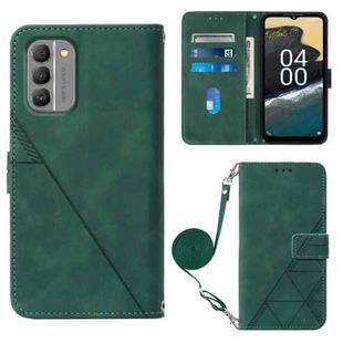 For Nokia G400 Crossbody 3D Embossed Flip Leather Phone Case(Dark Green)