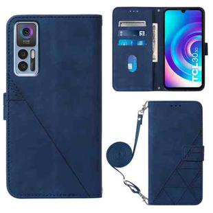 For TCL 30 5G / 30+ 5G Crossbody 3D Embossed Flip Leather Phone Case(Blue)