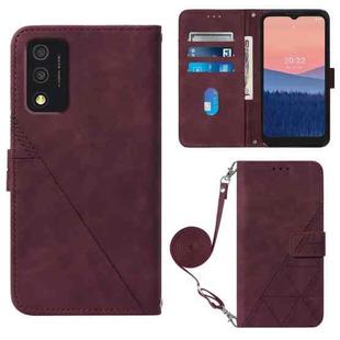 For TCL 30T T603DL Crossbody 3D Embossed Flip Leather Phone Case(Wine Red)