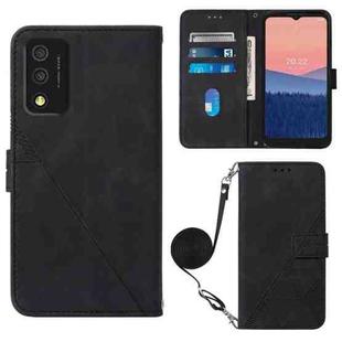 For TCL 30T T603DL Crossbody 3D Embossed Flip Leather Phone Case(Black)