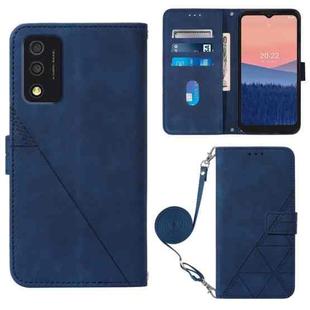 For TCL 30T T603DL Crossbody 3D Embossed Flip Leather Phone Case(Blue)