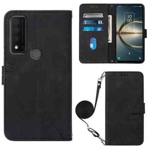 For TCL 30 V 5G T781S / 30XE 5G Crossbody 3D Embossed Flip Leather Phone Case(Black)