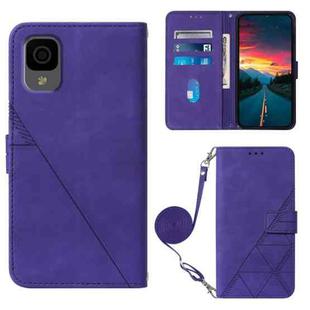 For TCL 30Z T602DL Crossbody 3D Embossed Flip Leather Phone Case(Purple)