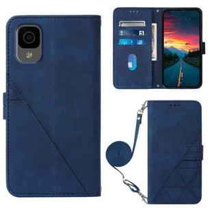 For TCL 30Z T602DL Crossbody 3D Embossed Flip Leather Phone Case(Blue)