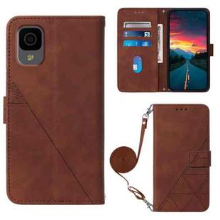 For TCL 30Z T602DL Crossbody 3D Embossed Flip Leather Phone Case(Brown)