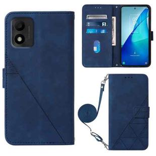 For TCL 303 Crossbody 3D Embossed Flip Leather Phone Case(Blue)