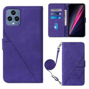 For T-Mobile Revvl 6 5G Crossbody 3D Embossed Flip Leather Phone Case(Purple)