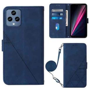 For T-Mobile Revvl 6 5G Crossbody 3D Embossed Flip Leather Phone Case(Blue)