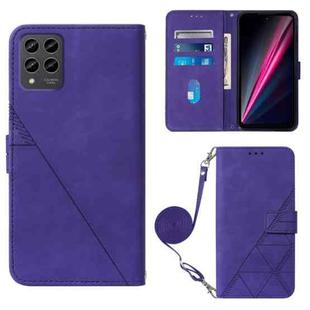 For T-Mobile Revvl 6 Pro 5G Crossbody 3D Embossed Flip Leather Phone Case(Purple)