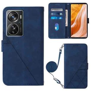 For ZTE Axon 40 Pro Crossbody 3D Embossed Flip Leather Phone Case(Blue)