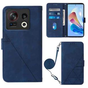 For ZTE Nubia Z40S Pro Crossbody 3D Embossed Flip Leather Phone Case(Blue)