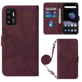 For ZTE ZMAX 11 Z6251 Crossbody 3D Embossed Flip Leather Phone Case(Wine Red)