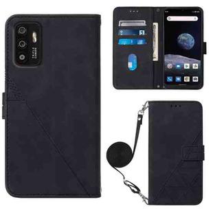 For ZTE ZMAX 11 Z6251 Crossbody 3D Embossed Flip Leather Phone Case(Black)